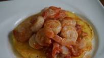 Tostada con camarones Tostada con camarones
