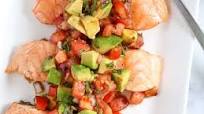 Grilled Salmon with Avocado Bruschetta Grilled Salmon with Avocado Bruschetta