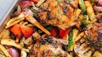 Sheet Pan Honey Balsamic Chicken Thighs with Veggies Sheet Pan Honey Balsamic Chicken Thighs with Veggies