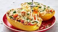 Chicken Primavera Spaghetti Squash Boats Chicken Primavera Spaghetti Squash Boats