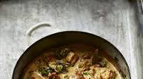 Pork, bacon and mushroom stew with cream, cider and parsley Pork, bacon and mushroom stew with cream, cider and parsley
