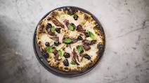 Pizza with California Prune Jam, Balsamic-glazed Bacon, and Fresh MintCopy Link Pizza with California Prune Jam, Balsamic-glazed Bacon, and Fresh MintCopy Link