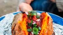 Campfire Baked Sweet Potatoes + Chili Campfire Baked Sweet Potatoes + Chili