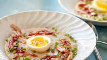 Slow Cooker Congee with Jammy Eggs Slow Cooker Congee with Jammy Eggs
