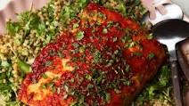 Israeli Couscous with Harissa-Spiced Salmon Israeli Couscous with Harissa-Spiced Salmon