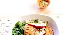 Turkey Steaks with Spinach, Pears, & Blue Cheese Turkey Steaks with Spinach, Pears, & Blue Cheese