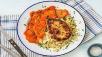 Parmesan and Rosemary Crusted-Pork Chops with Almond Couscous and Roasted Carrots Parmesan and Rosemary Crusted-Pork Chops with Almond Couscous and Roasted Carrots