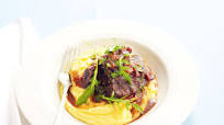 Slow-cooked short ribs with soft polenta Slow-cooked short ribs with soft polenta