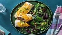 Beef and Corn Chimichanga with Queso and Chopped Salad Beef and Corn Chimichanga with Queso and Chopped Salad