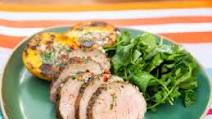Pork Tenderloin with Roasted Peaches and Chili Lime Butter Pork Tenderloin with Roasted Peaches and Chili Lime Butter