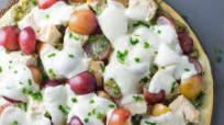 Low FODMAP Pizza with Pesto, Chicken and Red Grapes Low FODMAP Pizza with Pesto, Chicken and Red Grapes