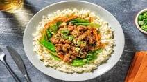 Sesame Ground Pork Bowl with Garlic-Cauliflower Rice Sesame Ground Pork Bowl with Garlic-Cauliflower Rice
