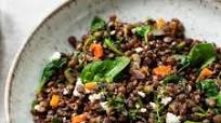 French Lentil Salad with Goat Cheese and Spinach French Lentil Salad with Goat Cheese and Spinach