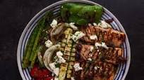 Greek Grilled Salmon with Veggies Greek Grilled Salmon with Veggies