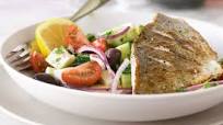 Chargrilled fish with chunky Greek salad Chargrilled fish with chunky Greek salad
