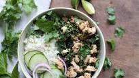 Chicken Larb Bowl with Cauliflower Coconut Rice Chicken Larb Bowl with Cauliflower Coconut Rice