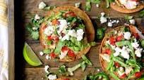 Chicken Tostadas with Black Bean Guacamole and Salsa Fresca Chicken Tostadas with Black Bean Guacamole and Salsa Fresca