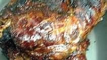 Pork brisket on the grill with semi- dry rub Pork brisket on the grill with semi- dry rub