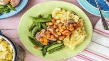 Sweet Apple Pork Tenderloin with Cauliflower Mash and Snap Peas Sweet Apple Pork Tenderloin with Cauliflower Mash and Snap Peas