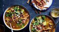 Green Chile Pozole with Tortilla Strips Green Chile Pozole with Tortilla Strips