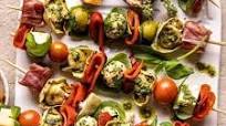 Antipasto Tortellini Skewers with Lemon Basil Vinaigrette Antipasto Tortellini Skewers with Lemon Basil Vinaigrette