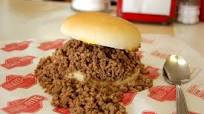 Iowa Loosemeat Sandwich – Courtesy of George Motz / Hamburger America Iowa Loosemeat Sandwich – Courtesy of George Motz / Hamburger America