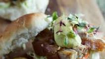 Pork belly rolls with apple slaw Pork belly rolls with apple slaw