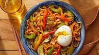 Wonton Noodle Stir-Fry with Soft-Boiled Eggs Wonton Noodle Stir-Fry with Soft-Boiled Eggs