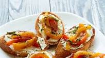 Bruschetta With Goat Cheese & Roasted Peppers Bruschetta With Goat Cheese & Roasted Peppers