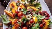 Tomato, Peach, and Burrata Salad Tomato, Peach, and Burrata Salad
