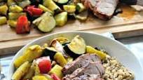 Grilled Roasted Garlic & Cracked Black Pepper Pork Tenderloin with Brown Rice & Veggie Bowls Grilled Roasted Garlic & Cracked Black Pepper Pork Tenderloin with Brown Rice & Veggie Bowls