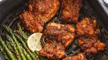 Air-Fryer Chicken Thighs and Asparagus Air-Fryer Chicken Thighs and Asparagus
