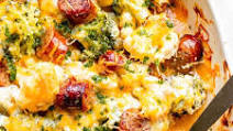 Cheesy Broccoli, Sausage, and Cauliflower Casserole Cheesy Broccoli, Sausage, and Cauliflower Casserole