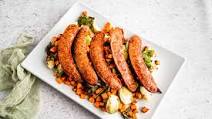 Air Fryer Low Carb Paleo Sausage Brussels and Sweet Potatoes Air Fryer Low Carb Paleo Sausage Brussels and Sweet Potatoes