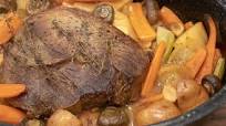 Tender Well Done Roast Beef with Vegetables Tender Well Done Roast Beef with Vegetables
