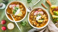 Crispy Tempeh Posole with Lime, Radishes & Sour Cream Crispy Tempeh Posole with Lime, Radishes & Sour Cream