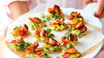 Mini Mexican chicken tostadas Mini Mexican chicken tostadas