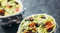 Guacamole burrito with balsamic roasted tomatoes and black beans Guacamole burrito with balsamic roasted tomatoes and black beans