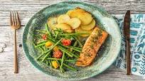 Classic Roasted Salmon with Crispy Potato Rounds and Dilled Veggies Classic Roasted Salmon with Crispy Potato Rounds and Dilled Veggies
