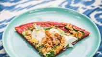 Beet Pizza with Goat Cheese, Spinach and Walnuts Beet Pizza with Goat Cheese, Spinach and Walnuts