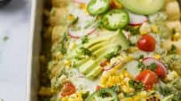 Chicken Enchiladas with Poblano Cream Sauce Chicken Enchiladas with Poblano Cream Sauce