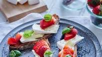 Bruschetta with Strawberries & Double Cream Brie Bruschetta with Strawberries & Double Cream Brie