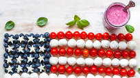 American Flag Caprese Salad with Blueberry-Balsamic Vinaigrette American Flag Caprese Salad with Blueberry-Balsamic Vinaigrette