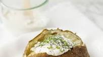 Baked Potatoes with Garlic Herb Sour Cream Baked Potatoes with Garlic Herb Sour Cream