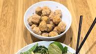 Asian Pork Balls with rice noddles Asian Pork Balls with rice noddles