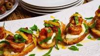 Sun-dried Tomato Pesto Shrimp Bruschetta Sun-dried Tomato Pesto Shrimp Bruschetta