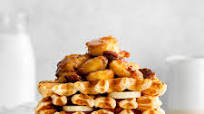 Homemade Waffles with Bananas Foster Topping Homemade Waffles with Bananas Foster Topping