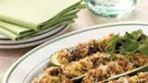 Parmesan-Pork Zucchini Boats Parmesan-Pork Zucchini Boats