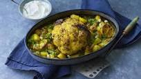 Baked aloo gobi with flatbreads Baked aloo gobi with flatbreads