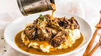 Beef Tips & Gravy over Cauliflower Mash Beef Tips & Gravy over Cauliflower Mash